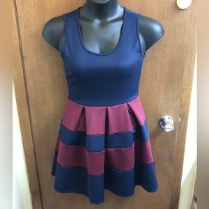 ✨NWT The Vintage Shop Navy Striped Scuba Dress